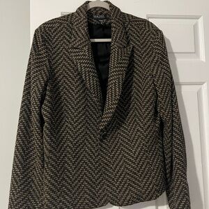 New York & Company Black and Brown Chevron Blazer